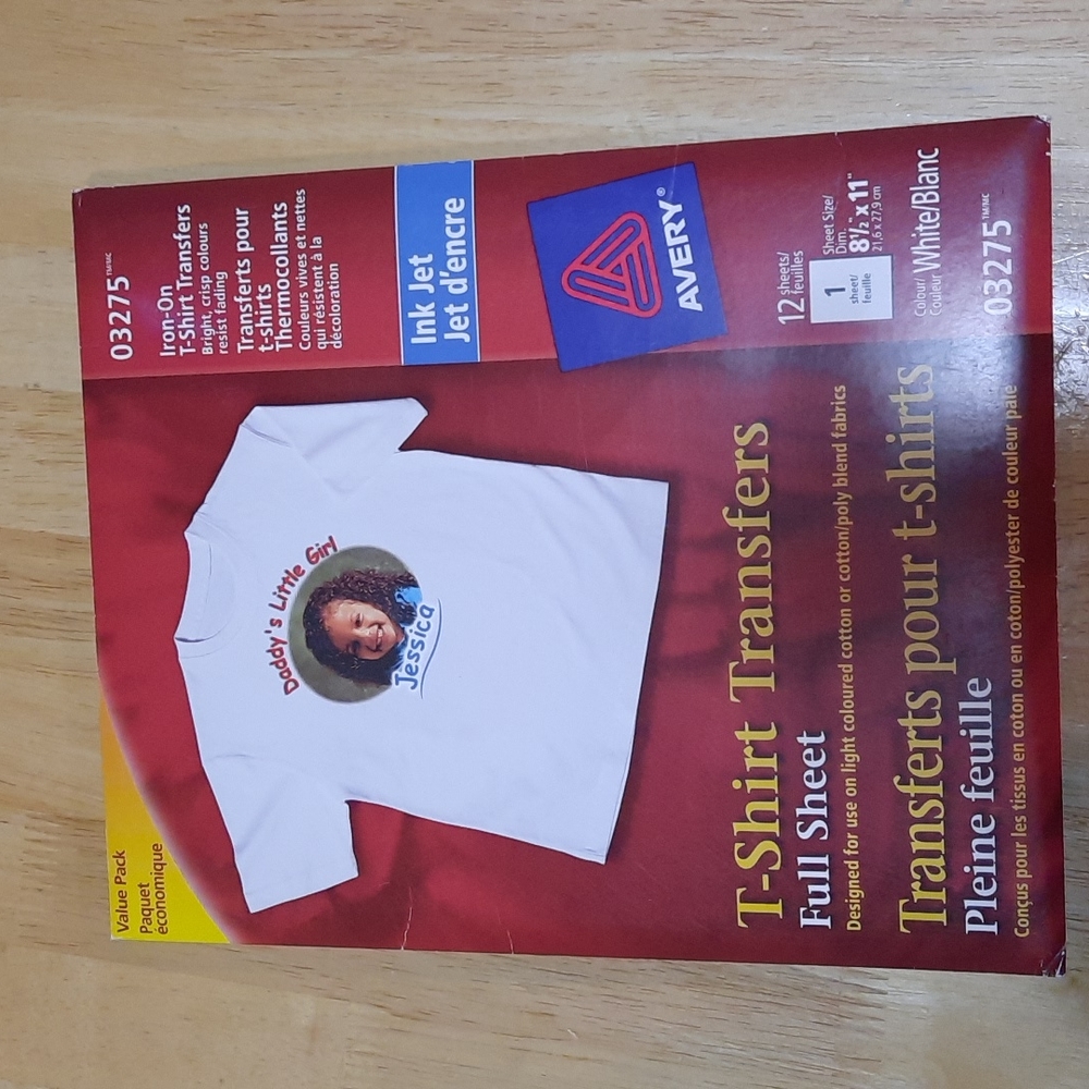 Avery Iron On tshirt Transfers.